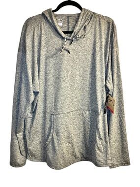 🩶 Blue Mountain Lightweight Hoodie 2X Gray Wicking Quick Dry NWT